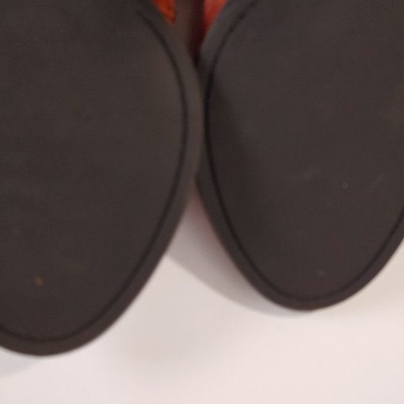 Lucky Brand red Orange Retro 70s Western Embroidered Leather Bootie - Picture 6 of 9